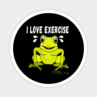 An exercising frog Magnet
